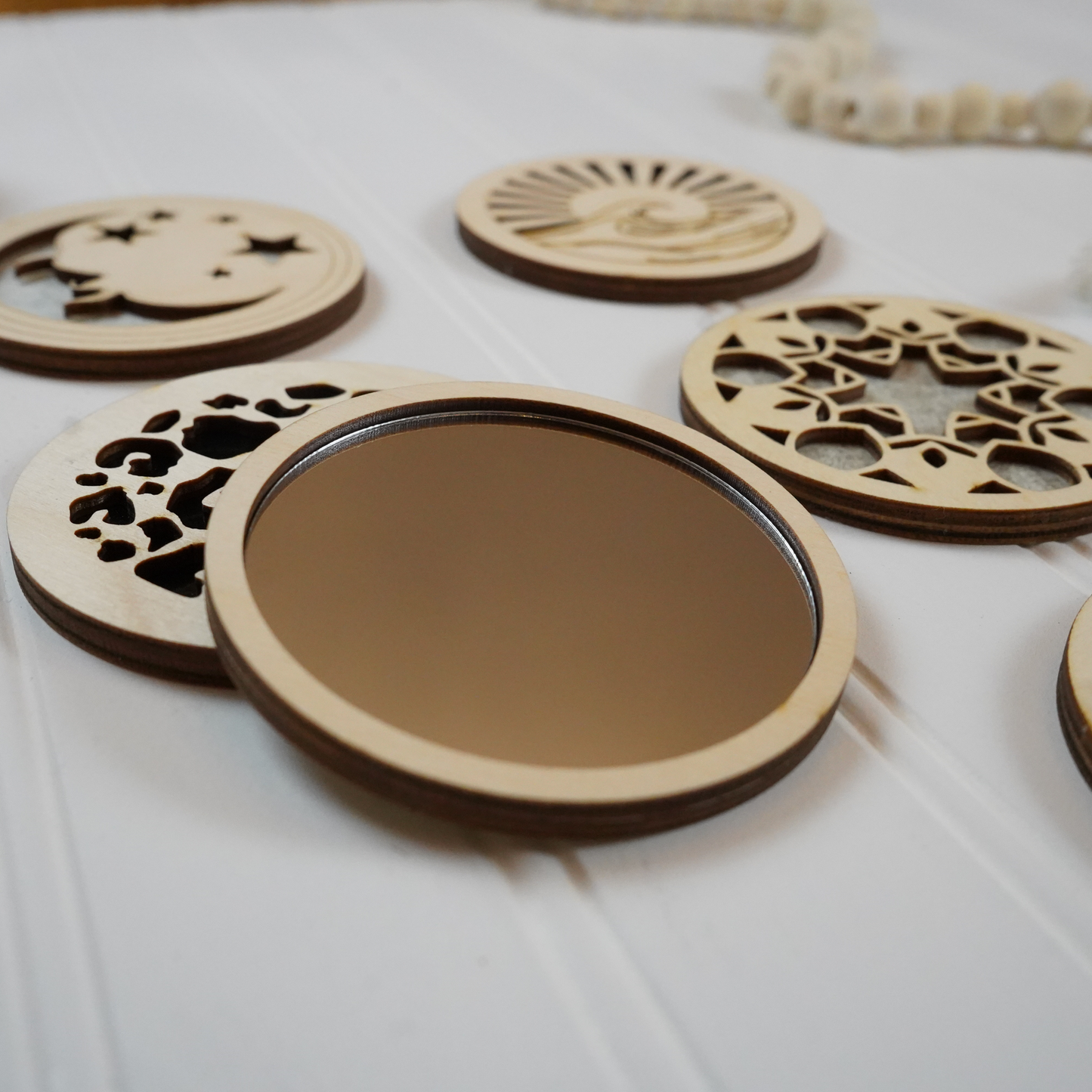 3" Mirror Compacts - Laser Cut Design