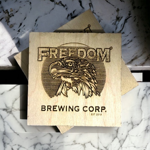 Custom Coasters with Logo - 4 pack