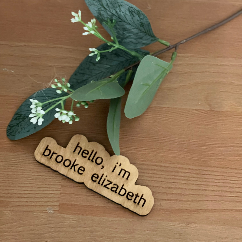 Wooden Baby Name Announcement